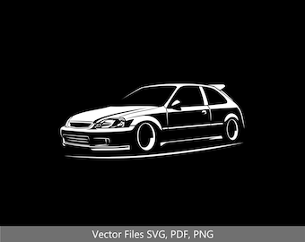 Civic EK9 Car svg Clipart Vector Clip Art Graphics Image Cut for Cricut, Silhouette