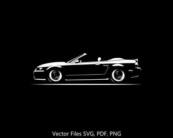 2003 Mustang Cobra Convertible Car svg Clipart Vector Clip Art Graphics Image Cut for Cricut, Silhouette