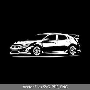 Civic Type R Silhouette Vector Graphic Clipart for Cricut Png Pdf Svg ...