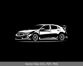 Civic Type R Car svg Clipart Vector Clip Art Graphics Image Cut for Cricut, Silhouette