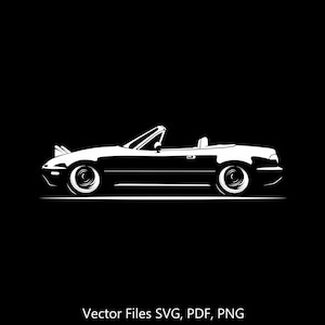 1990-97 MX5 Miata Car svg Clipart Vektor Clip Art Grafik Bild geschnitten für Cricut, Silhouette