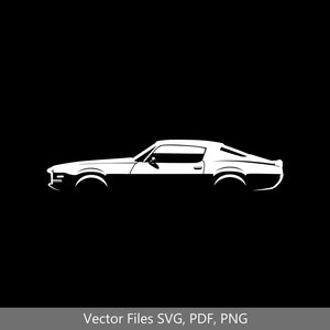 Camaro 1970 RS Z28 2nd Gen Car svg Clipart Vector Clip Art Graphics Image Cut for Cricut, Silhouette