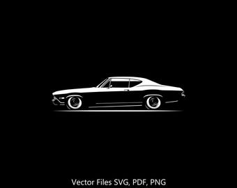 1968 Chevelle Malibu Gen 2 Car svg Clipart Vector Clip Art Graphics Image Cut for Cricut, Silhouette