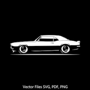 1968 Camaro SS Car svg Clipart Vector Clip Art Grafika Obraz Wycięty dla Cricut, Sylwetka