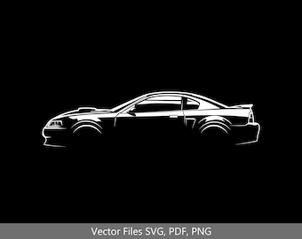 2004 Mustang Mach 1 Car svg Clipart Vector Clip Art Graphics Image Cut for Cricut, Silhouette