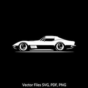 1968-1982 Corvette C3 Car svg Clipart Vector Clip Art Graphics Image Cut for Cricut, Silhouette