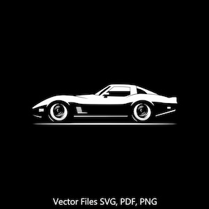 1980 Corvette C3 voiture svg Clipart Vector Clip Art Graphics Image découpée pour Cricut, Silhouette