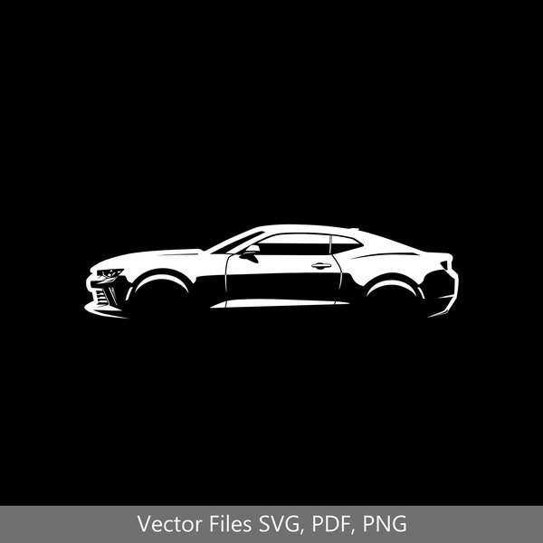 Camaro 2016 6e Gen Silhouette vecteur graphique Clipart pour Cricut | png | pdf | svg