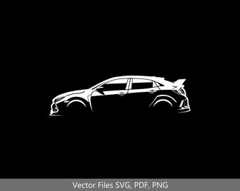 Civic Type R Car svg Clipart Vector Clip Art Graphics Image Cut for Cricut, Silhouette