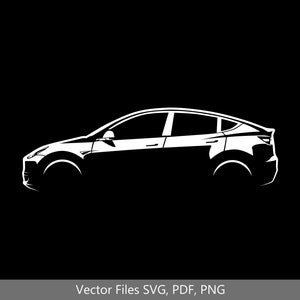 Electric car model Y Car svg Clipart Vector Clip Art Graphics Image Cut for Cricut, Silhouette