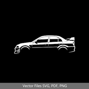 Może przedstawiać: Biała sylwetka samochodu sportowego ze spojlerem z tyłu. Samochód jest skierowany w prawo i znajduje się na czarnym tle.