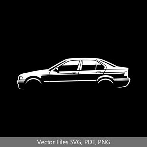E36 Sedan Car Svg Clipart Vector Clip Art Graphics Image Cut for Cricut ...