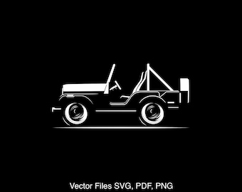 1975 CJ5 Car svg Clipart Vector Clip Art Graphics Image Cut for Cricut, Silhouette
