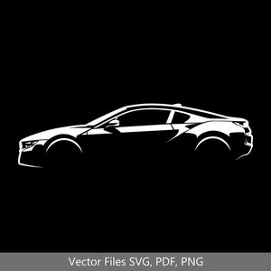 i8 Car svg Clipart Vector Clip Art Graphics Image Cut for Cricut, Silhouette