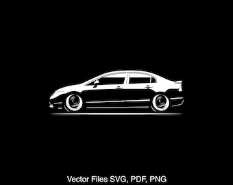 Civic SI FA5 Car svg Clipart Vector Clip Art Graphics Image Cut for Cricut, Silhouette