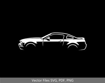 2008 Mustang GT Car svg Clipart Vector Clip Art Grafica Immagine Tagliata per Cricut, Silhouette