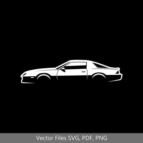 Camaro Z28 1982 3rd Gen Silhouette Vector Graphic Clipart for Cricut | png | pdf | svg