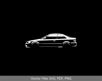 1999 Civic Coupé Auto svg Clipart Vektor Clip Art Grafik Bild für Cricut, Silhouette geschnitten
