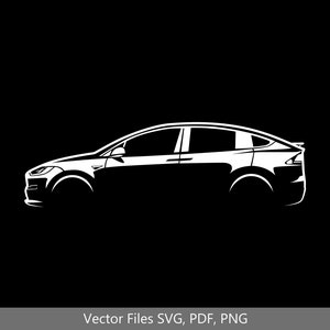 Electric car model X Car svg Clipart Vector Clip Art Graphics Image Cut for Cricut, Silhouette