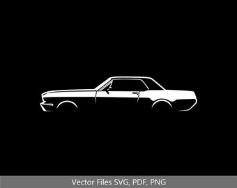 1965 Mustang Coupe Car svg Clipart Vector Clip Art Graphics Afbeelding knippen voor Cricut, Silhouette