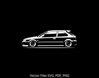 1997 Civic EK9 Type R Auto svg Clipart Vektor Clip Art Grafik Bild geschnitten für Cricut, Silhouette