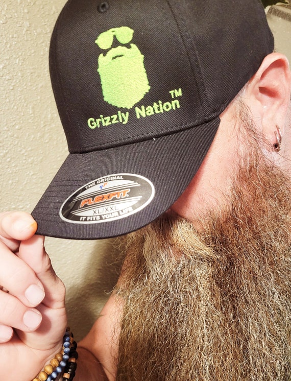 Grizzly Nation Flex Fit Neon Green Hat, Flex Fit Hat, Black and Neon Green,  Trademark Hat, XL-XXL, Headwear Gift, Gift for Dad - Etsy