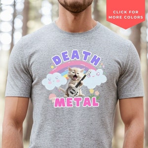 Death Metal shirt, Cat playing guitar shirt, Funny Death metal cat music shirt, Gift for Teacher, gift for musician, Gift for cat lover tee