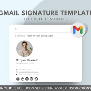 Gmail Email Signature Template | clickable email signature | professional email signature | customizable gmail signature made in Google Docs