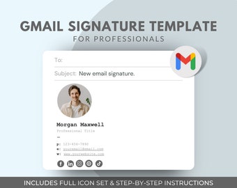 Professional Gmail Email Signature Template | Customizable Google Docs (PDF)
