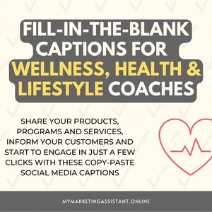 24 Strategic Social Media Captions for Coaches | Caption templates | Fill-in-the-blank captions | Captions for wellness & lifestyle coaches