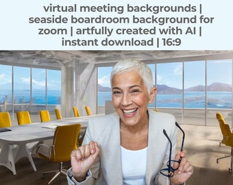 Seaside Office Zoom Background | Virtual Meeting Backdrop (Digital Download)
