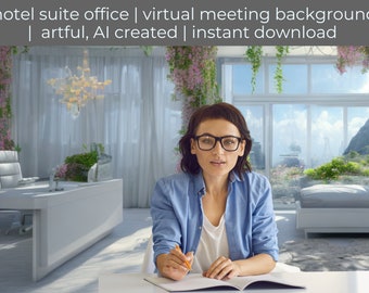 Artful Hotel Suite Office Zoom Background (Digital Download)