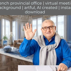 Zoom Background for Home Office | Virtual Background for Zoom & all platforms | French provincial office background