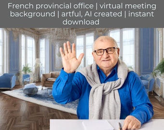 French Provincial Office Zoom Background | AI Art (Digital Download)