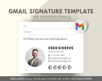 Professional Email Signature Template | Clickable Gmail Design (PDF)