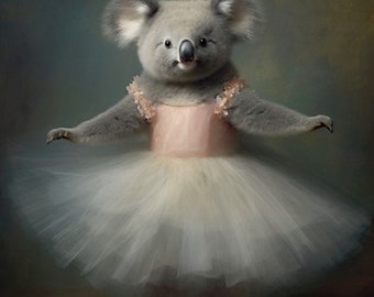 Koala in a pink tutu - Art Print