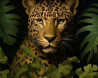 Leopard in the jungle - Art Print
