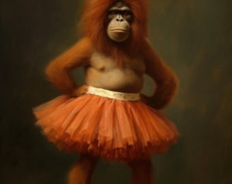 Orangutan in a tutu - Art Print