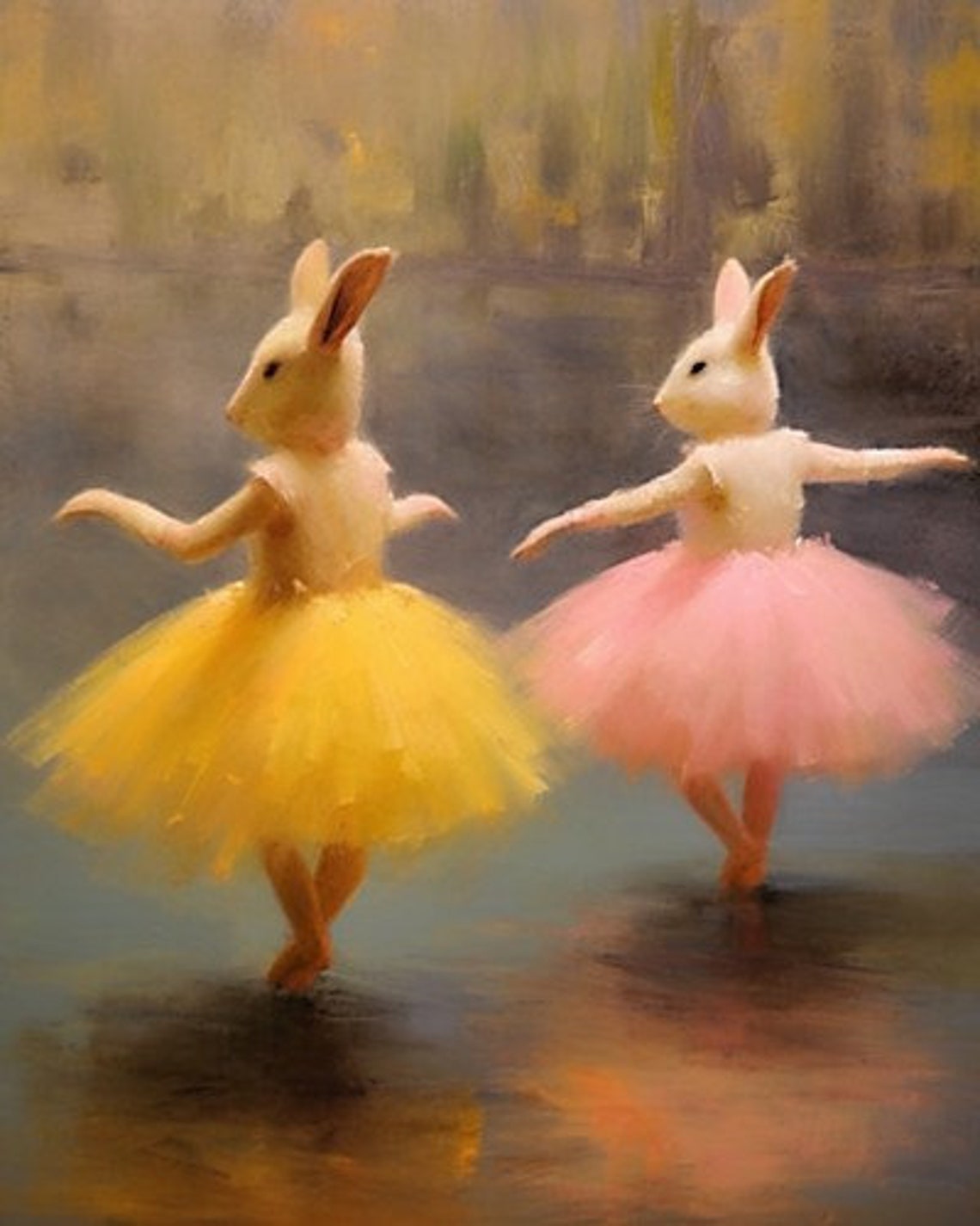 Rabbit Ballet Dancers - Art Print - Etsy