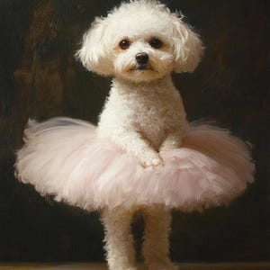 Dancing Bichon  - Art Print