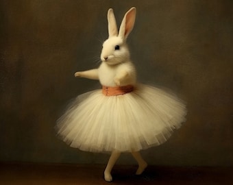 Rabbit a tutu  - Art Print