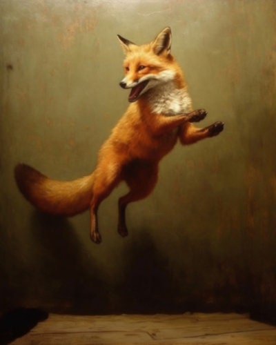 Leaping Fox - Art Print