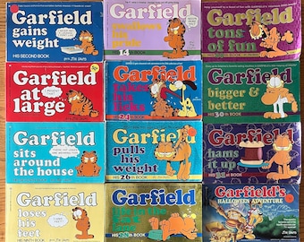 Lote de 15 cómics vintage de Garfield MÁS 3 packs de 3 de Fat Cat de JIM Davis TPB