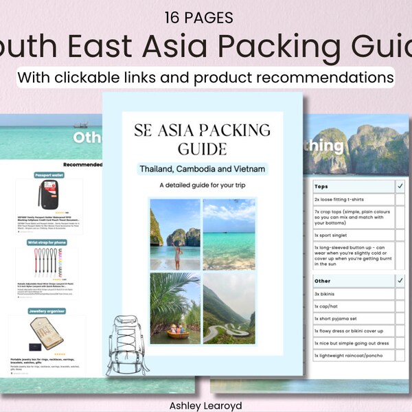 South-East Asia Packing Guide - Thailand, Vietnam, Cambodia. Packing List, Backpacking, South-East Asia Planner, Clickable Links