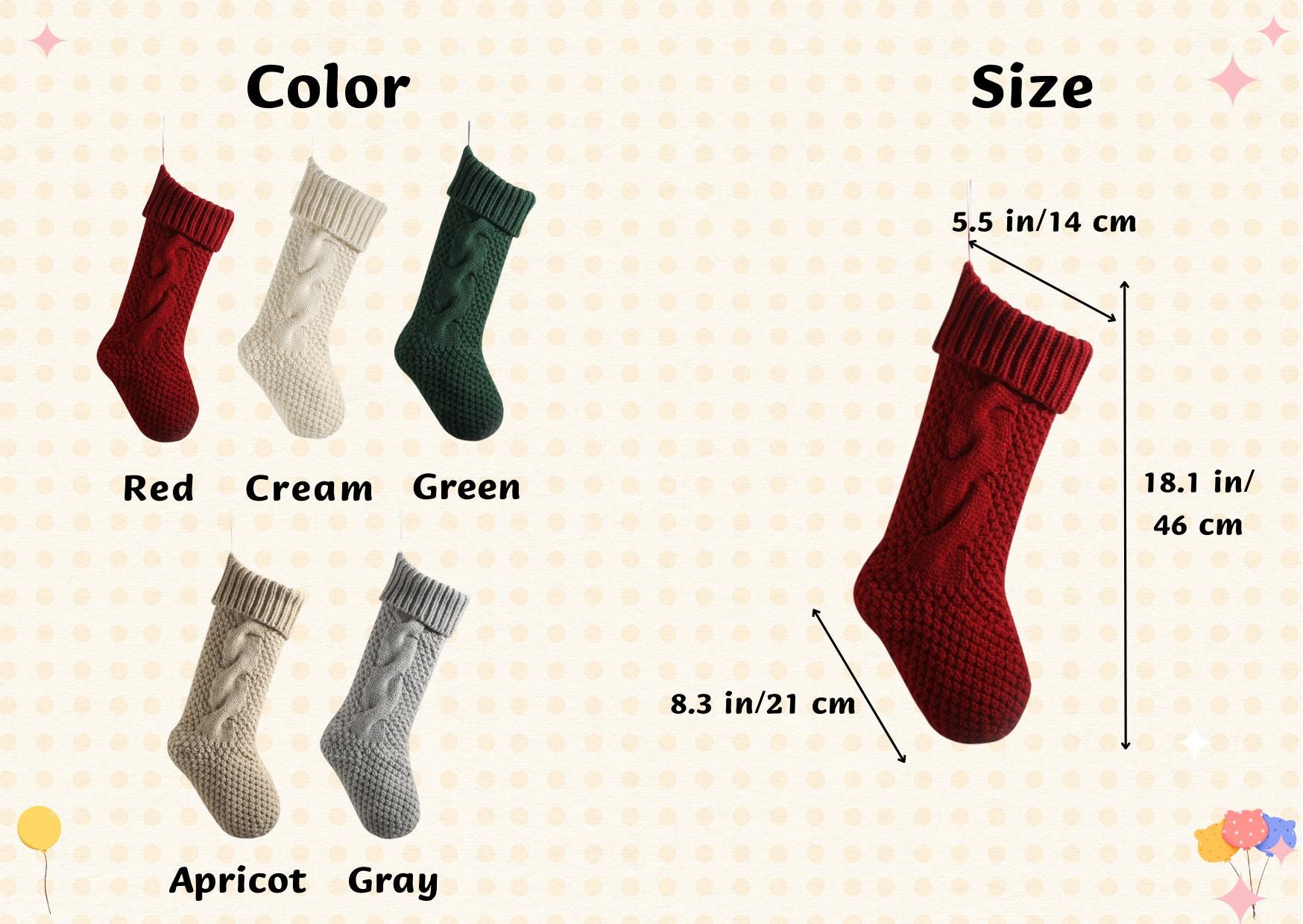 Personalized Knitted Christmas Stockings with Patches - Customizable Initials for Festive Family Décor, Holiday Cheer & Unique Gifts