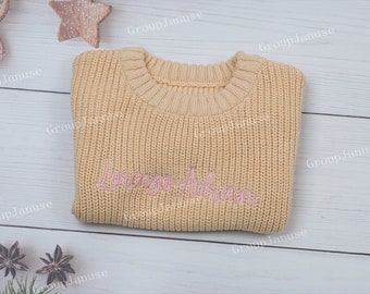 Sweater: Personalized Name Baby Embroidered Knitwear - Beautifully Crafted, Customizable Gift for Newborns, Toddler Boys, and Girls