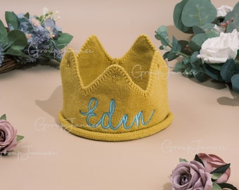 Embroidered Kids' Birthday Crown - A Customized Accessory for Perfectly Styled Birthdays, First Outfits, and Party Attire