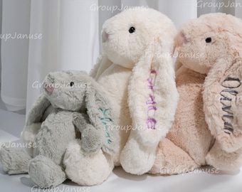 Personalized Bunny Rabbit | Embroidered Stuffed Animal | Baptism Gift