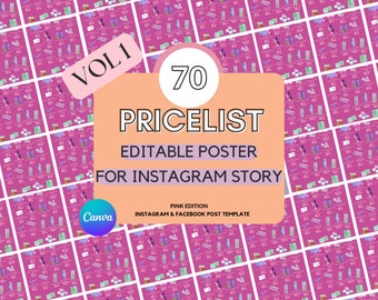70 Price List Templates Editable Canva, Pink Pinterest Templates