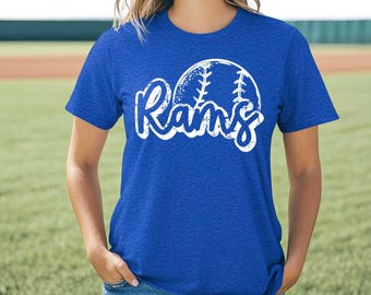 Rams baseball Custom spirit t-shirt, mascot team Spirit wear for baseball, great for teachers, baseball mom shirt,